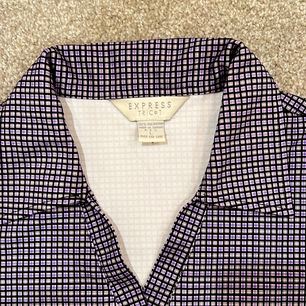 Vintage Express Tricot Collared Patterned Shirt D… - image 2